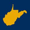 A West Virginia State Outline icon in blue with gold fill.