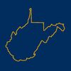 A West Virginia State Outline icon in blue with gold outline.