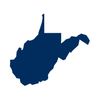 A West Virginia State Outline icon in white with blue fill.
